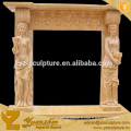 Classical Statue Marble Fireplace Mantel With Stone Figure